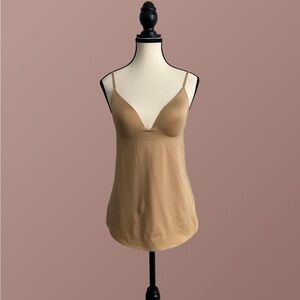 Mame Kurogouchi AIRism Plunging Bra Camisole Beige Size M